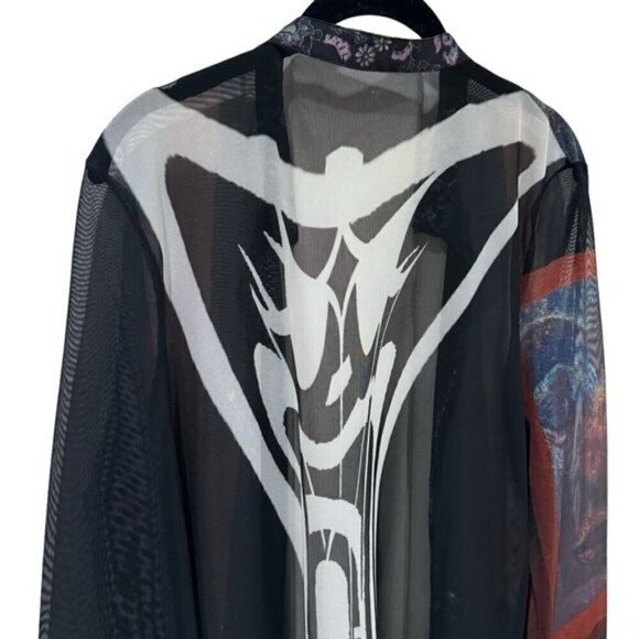 Alberto Makali Sheer Artsy Cardigan Gothic Fairy Whimsical Grunge Size M - Picture 6 of 10